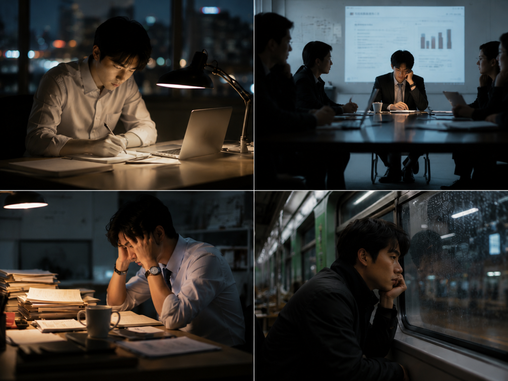 现代职场成年人在工作压力与成长焦虑中努力生活的真实状态